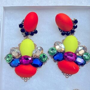 Multicolor clip on earrings